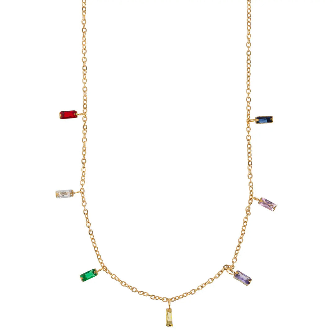 Suki - Multi Colored Chain Necklace Stainless Steel  | Timi of Sweden