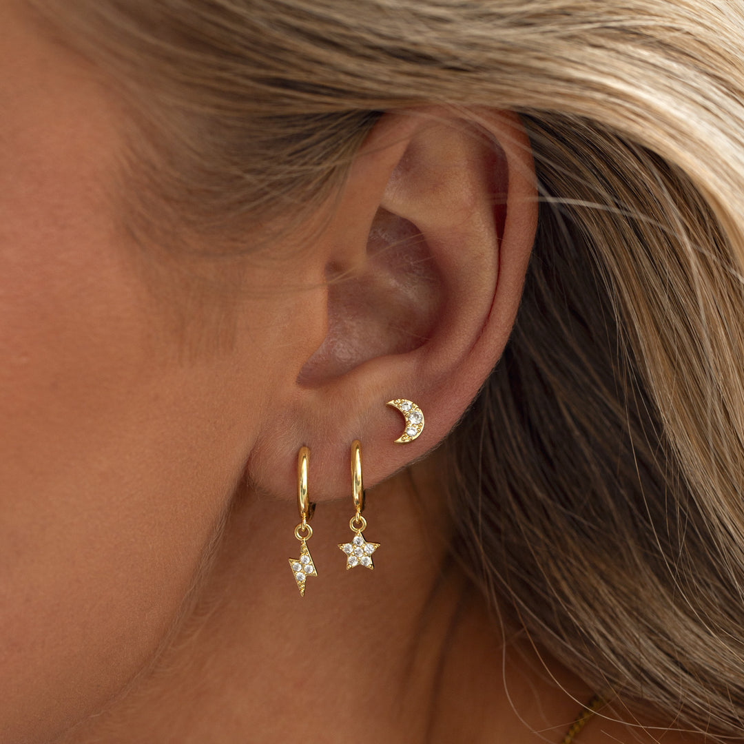 Sienna - Crystal Star Hoop Earrings