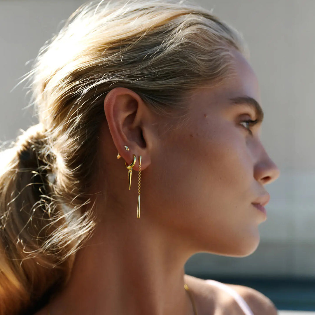 Nim - Dangling Drop Chain Stud Earrings