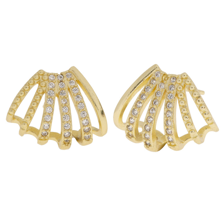 Rita - Crystal Clam Earring Studs