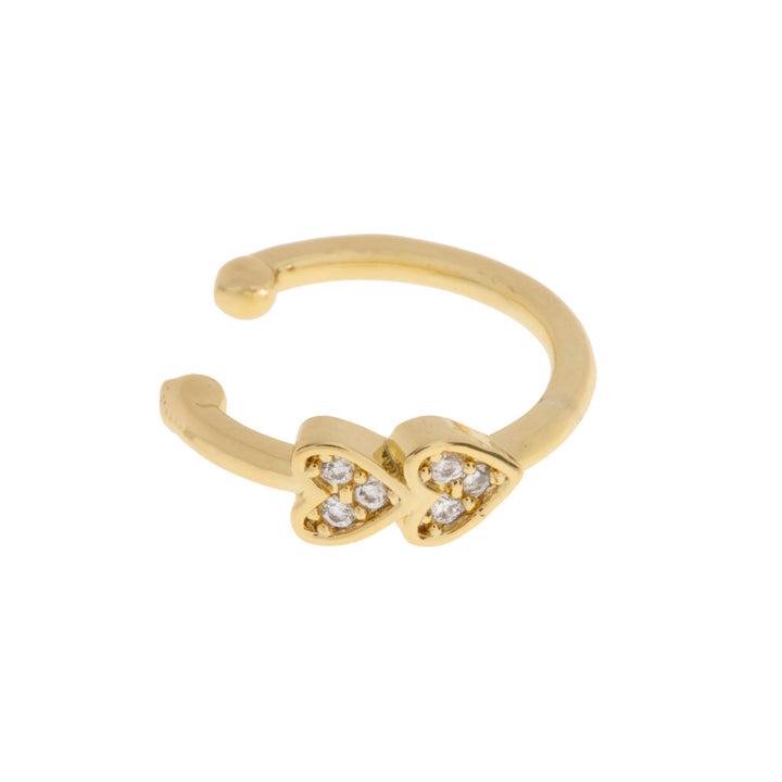 Gigi - Twee Kristallen Harten Ear Cuff