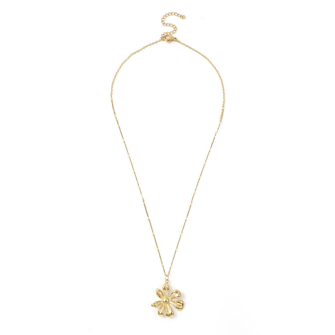 Winry - Collier Pendentif Fleur Irrégulière Dangle Or St