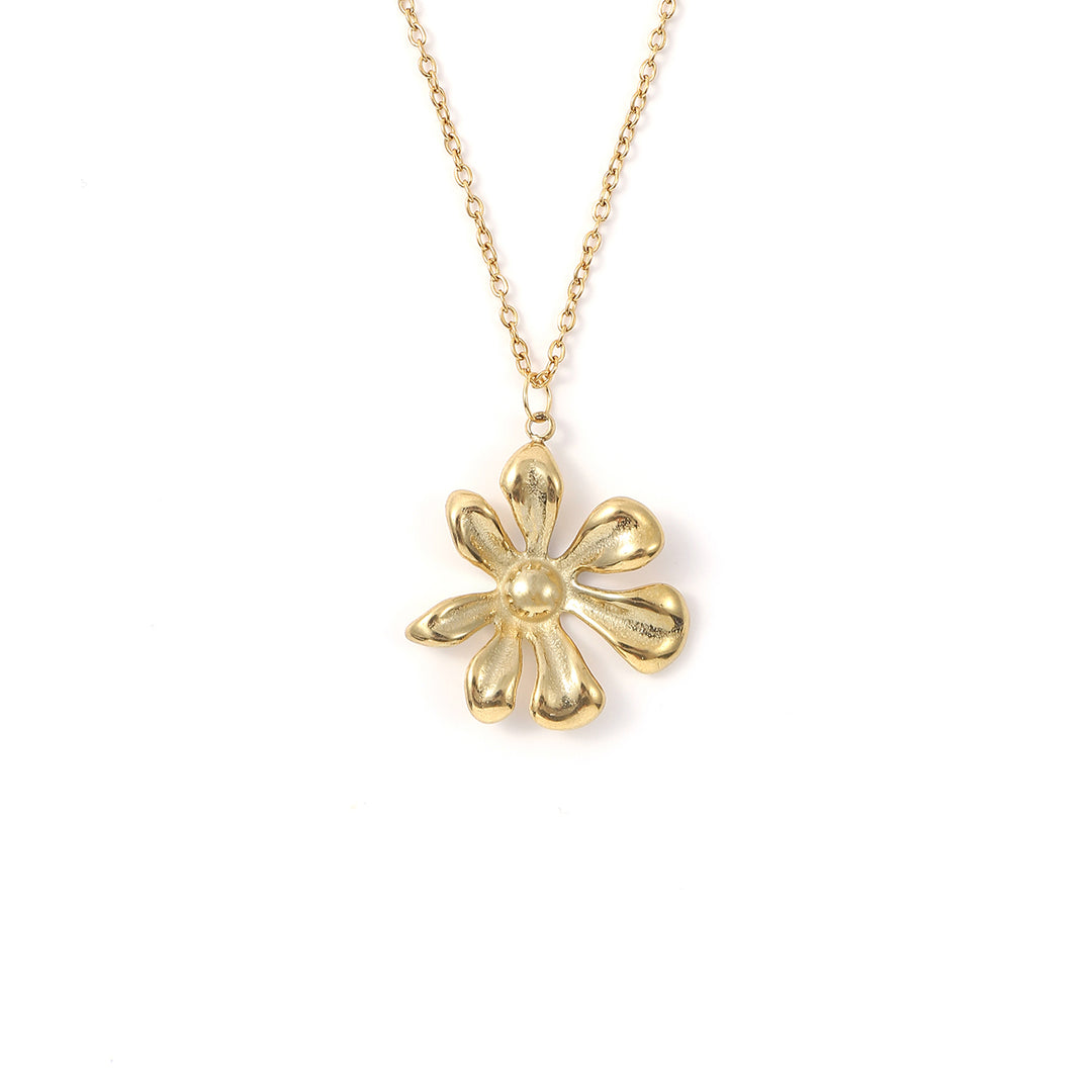 Winry - Irregular Flower Dangling Necklace Stainless Steel