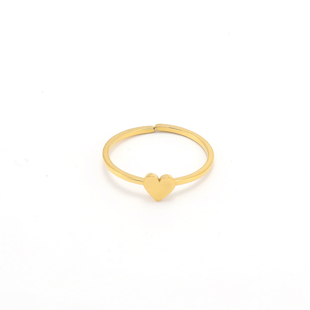 Stina - Delicate Hart Verstelbare Ring RVS